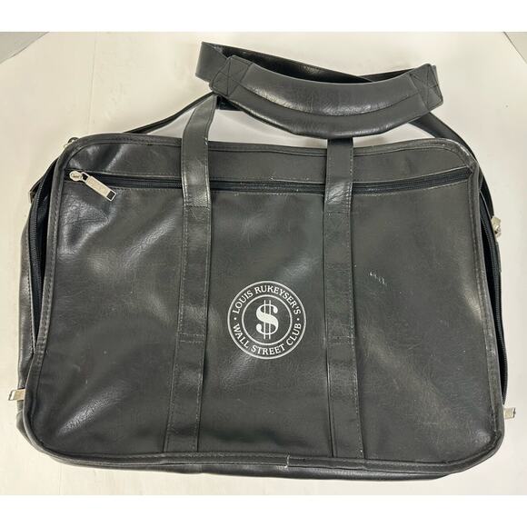 LOUIS RUKEYSER’S WALL STREET CLUB Expandable Satchel Messenger Bag *READ* - Picture 1 of 8